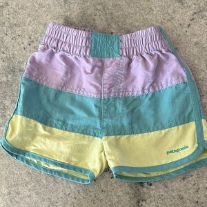 Patagonia Kids Multicolor Shorts - Lavender, Aqua, Lime